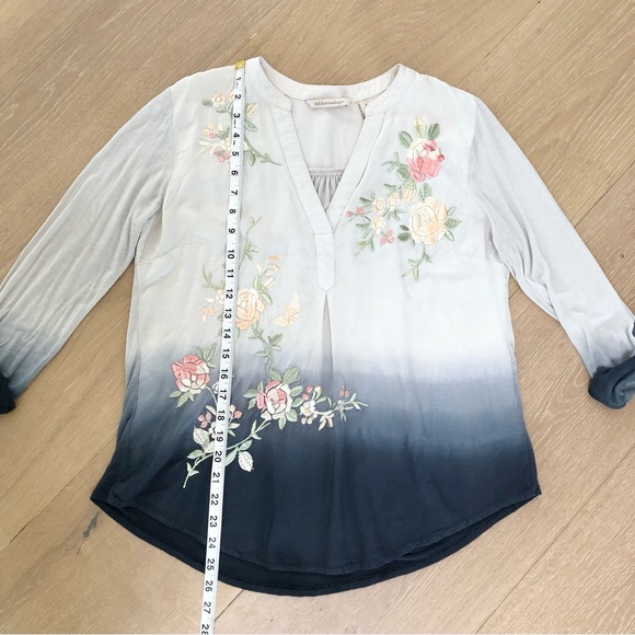 ⭐️Soft Surroundings⭐️Floral Embroidery Ombre Top Blouse Shirt Women's S Small - Picture 7 of 14